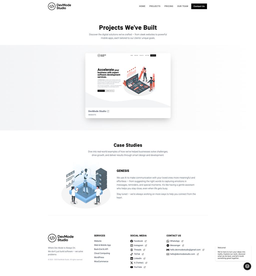 DevMode Studio - Agency Portfolio
