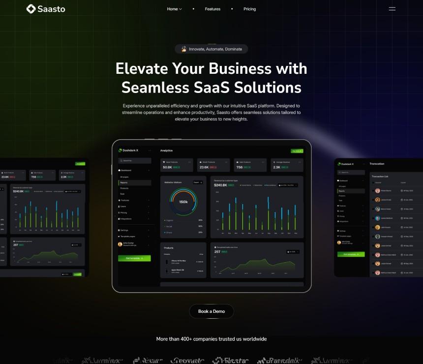 Saasto - SaaS Landing Page